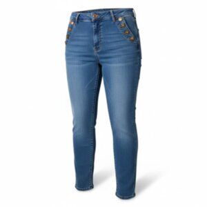 d jeans Women's Button Accent Skinny Jeans - Size 6P